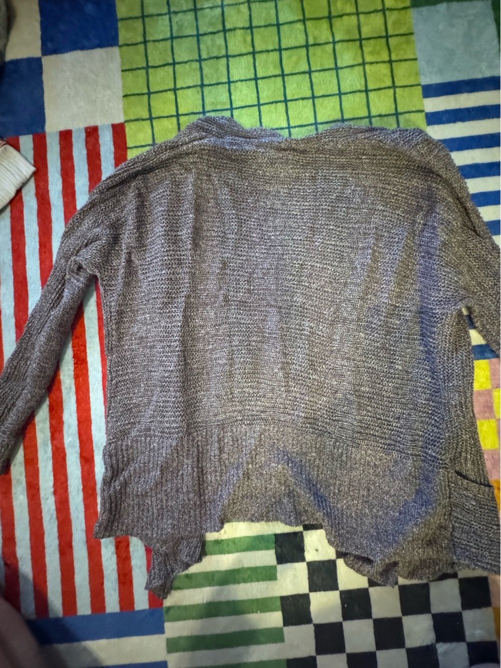 Chico's woMen's Open-Front Cardigan in Heathered Gray Brown size 2 - Picture 3 of 3